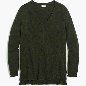 J Crew Wool Blend Green V-neck Pullover Sweater Item AC623 Size Small